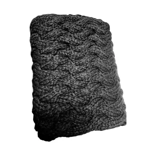 Twist Infinity Scarf (Black) - Luxurious Cable Knit Design for Ultimate Warmth