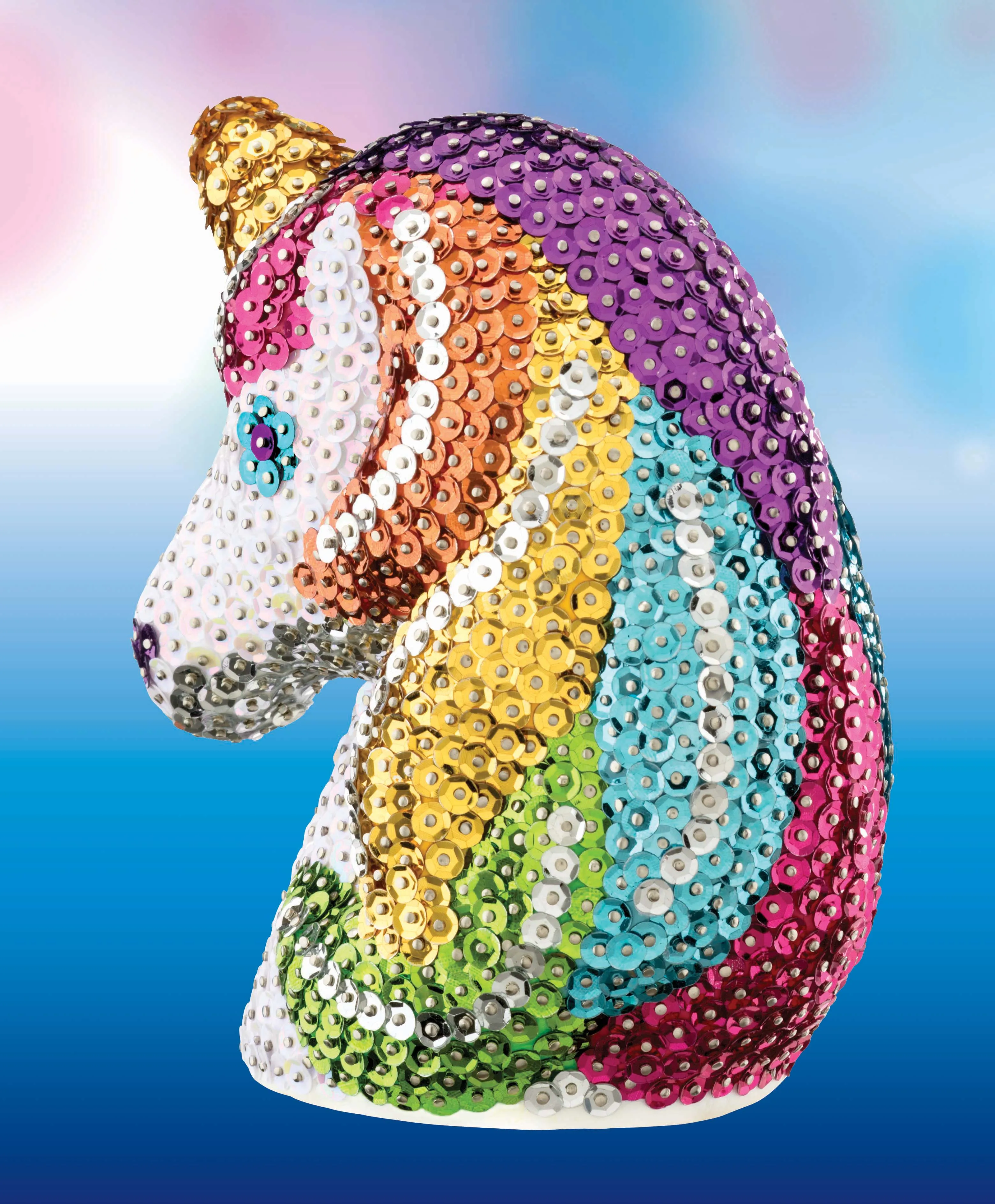 UNICORN Sequin Art 3D Sculpture - Sparkling Arts & Crafts Decorative DIY Kit