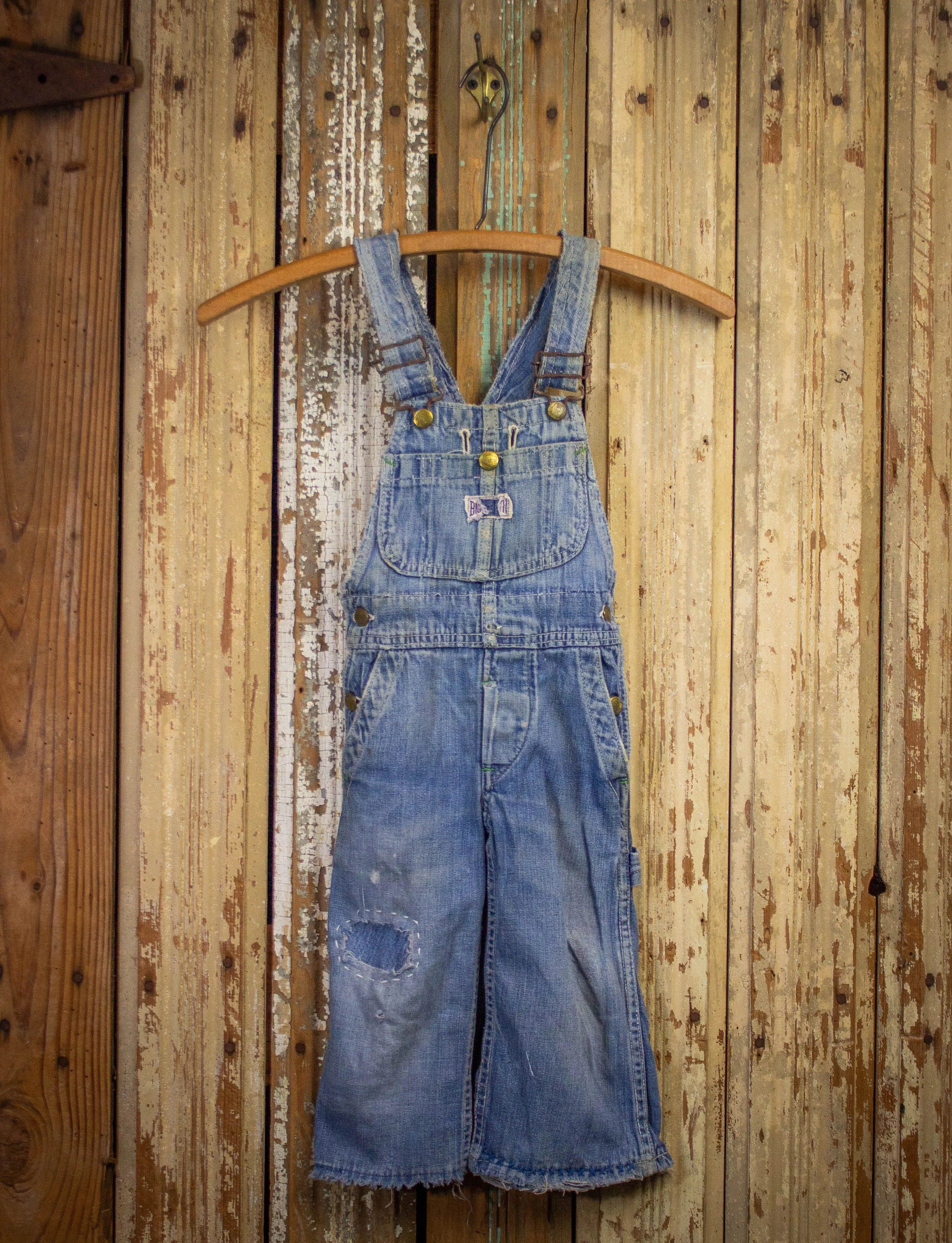 Vintage Kid's Big Smith Denim Overalls 40s Medium Wash