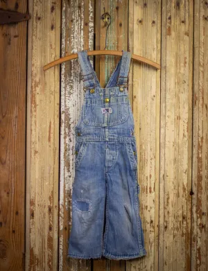 Vintage Kid's Big Smith Denim Overalls 40s Medium Wash