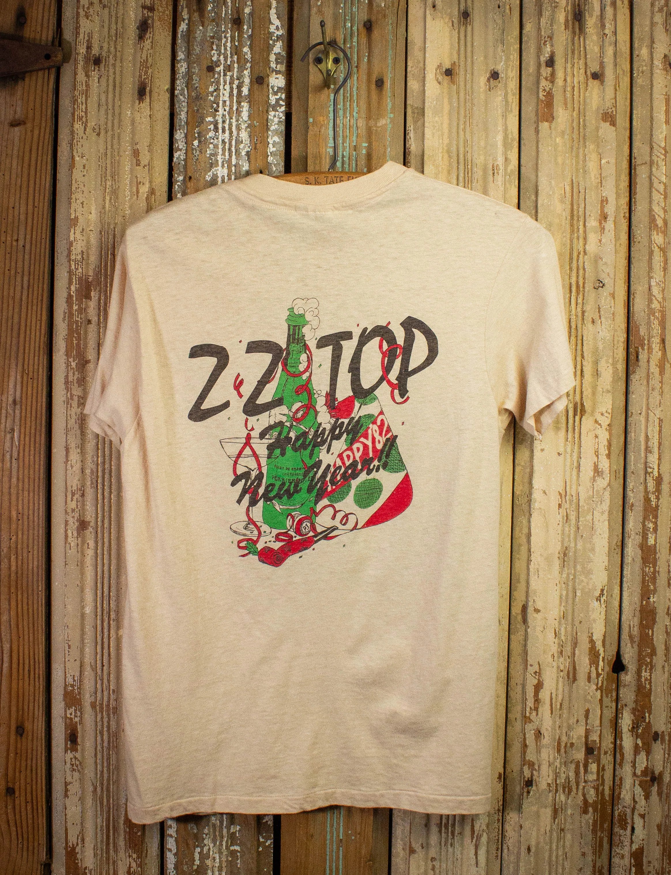 Vintage ZZ Top El Loco Concert T Shirt 1981 Tan Small