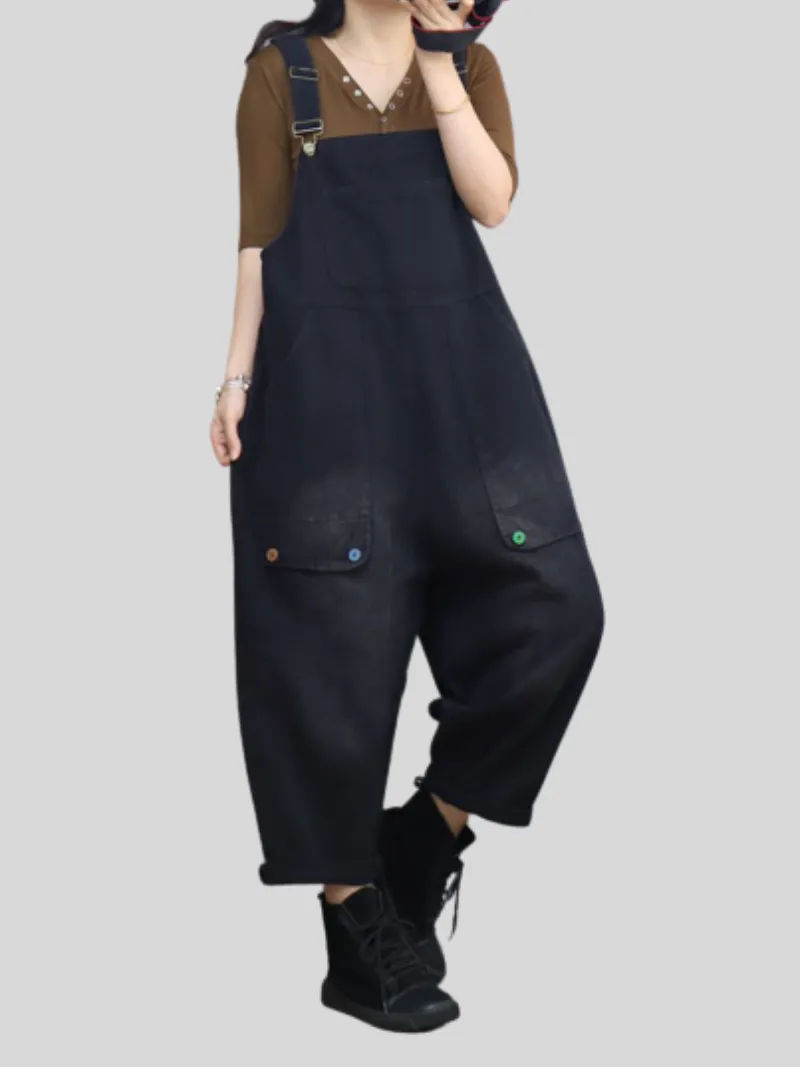 WallFlower Womens's Denim High Waist Overalls