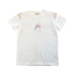 White Sequin Angel Wings Tee