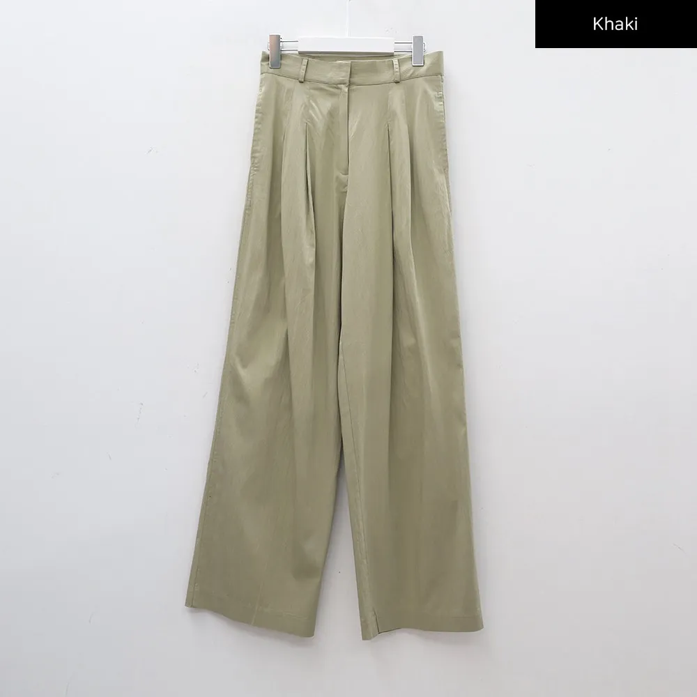 Wide Leg Tailored Pintuck Trousers CM3